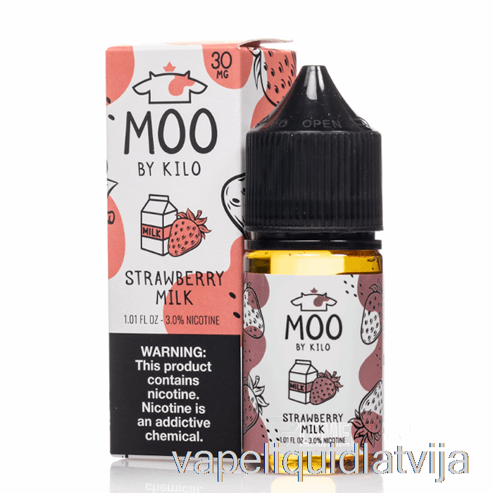 Zemeņu Piens - Moo Salts - 30ml 30mg Vape šķidrums